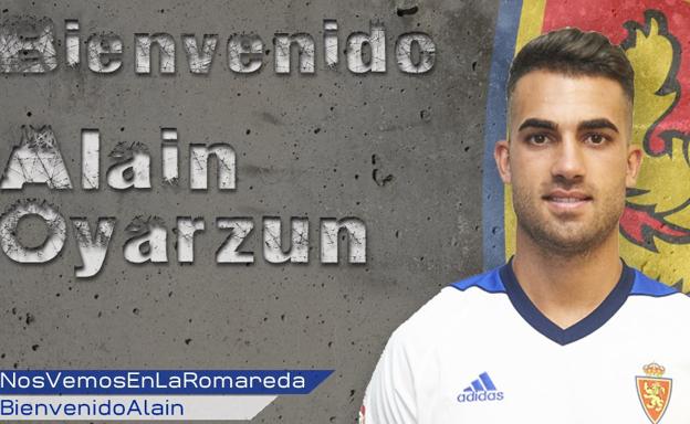 Alain Oyarzun, en una imagen difundida por el Zaragoza.