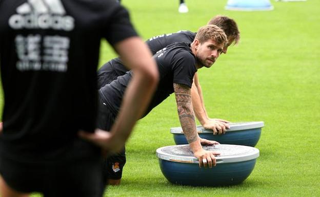 Segundo entrenamiento de la Real Sociedad ocurrido este viernes.