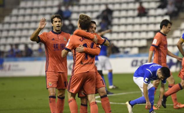 Canales celebra el gol que abría el marcador/Santi Iglesias