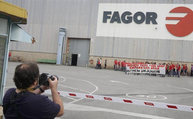 Protesta de trabajadores de Fagor CNA en Garagartza.