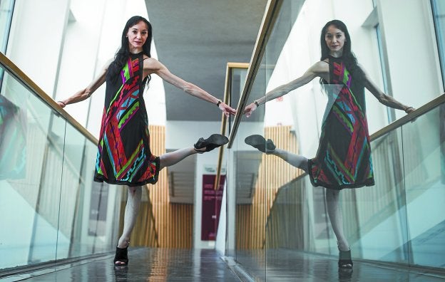 Lucía Lacarra, en Madrid el sábado en un descanso de los ensayos del montaje de 'Carmen' que llega mañana al Kursaal.