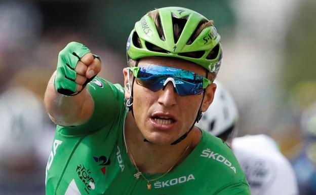 Marcel Kittel, tras ganar una etapa en la pasada edición del Tour de Francia.
