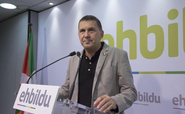 Otegi, en una rueda de prensa