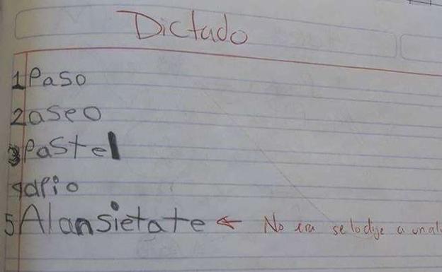 El dictado de un niño de 7 años que se ha vuelto viral