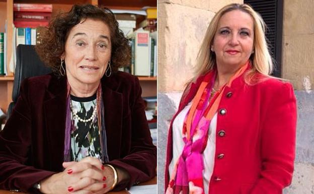 Lurdes Maiztegi y Carmen Estomba, candidatas a decanas del colegio de abogados de Gipuzkoa./
