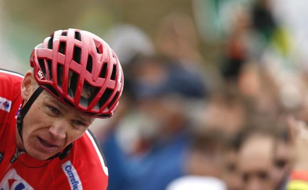 Froome, en la llegada a Los Machucos. Al día siguiente dio positivo./EFE