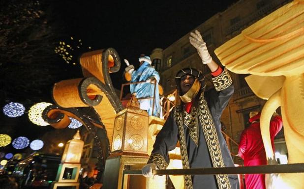 Melchor, durante la cabalgata por Donostia/Donostiako Festak