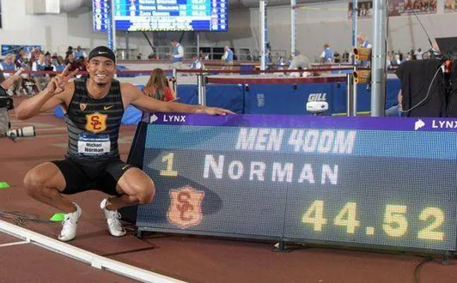 Norman bate el récord mundial de 400 metros bajo techo