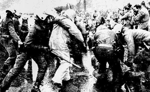 Una imagen de los incidentes de Frankfurt, en 1981. /R. C.