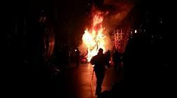 Instante del incendio. / Twitter de Iván Noda/