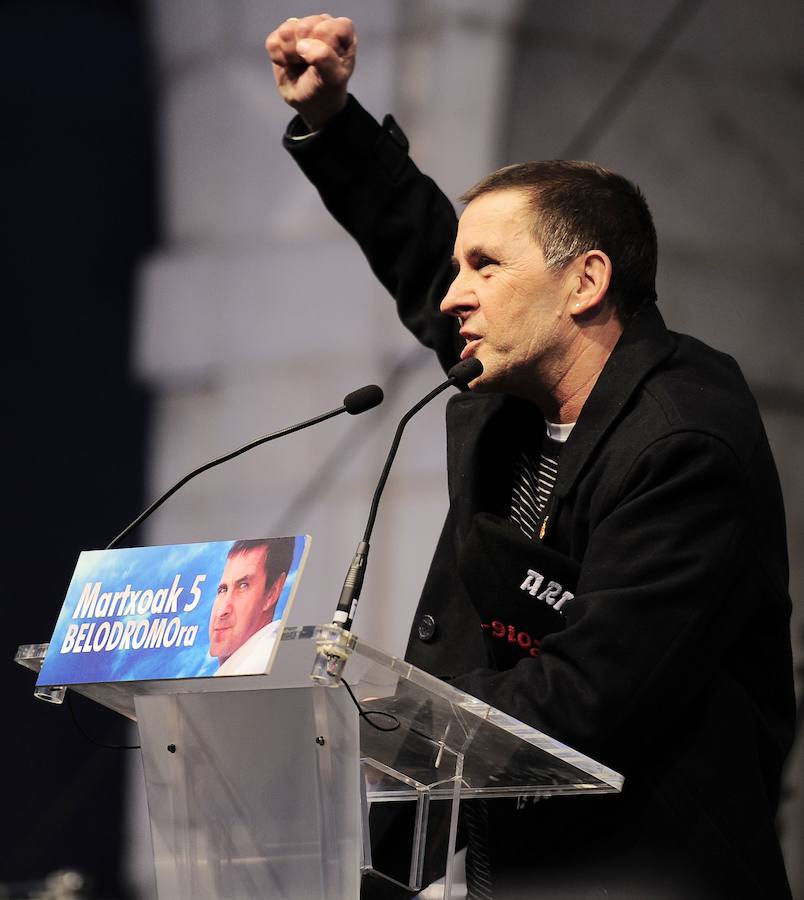 Recibimiento a Otegi en Elgoibar