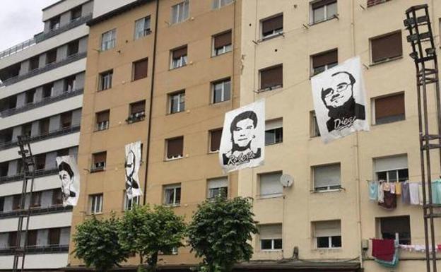 El Ayuntamiento de Vitoria retira las fotos de cuatro presos de ETA colocadas en Judimendi