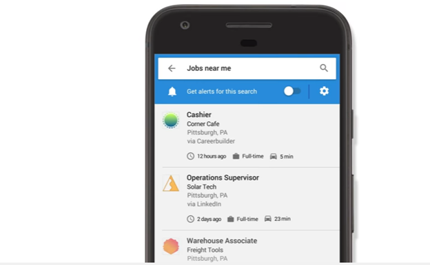 Google encuentra trabajos cercanos con una nueva herramienta