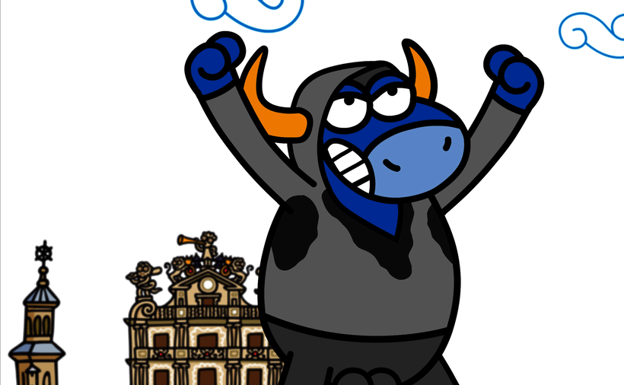 Toros azules de Kukuxumusu para introducir los Sanfermines en TVE