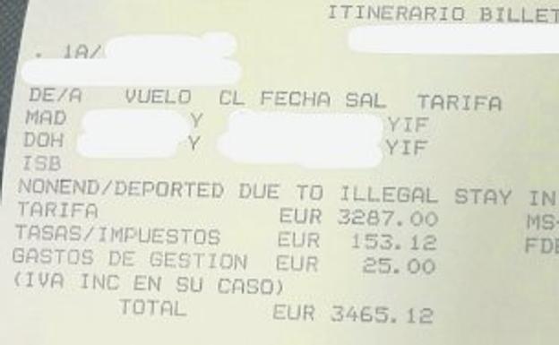 El Gobierno pagó 3.465 euros por el billete para expulsar a un inmigrante a Pakistán