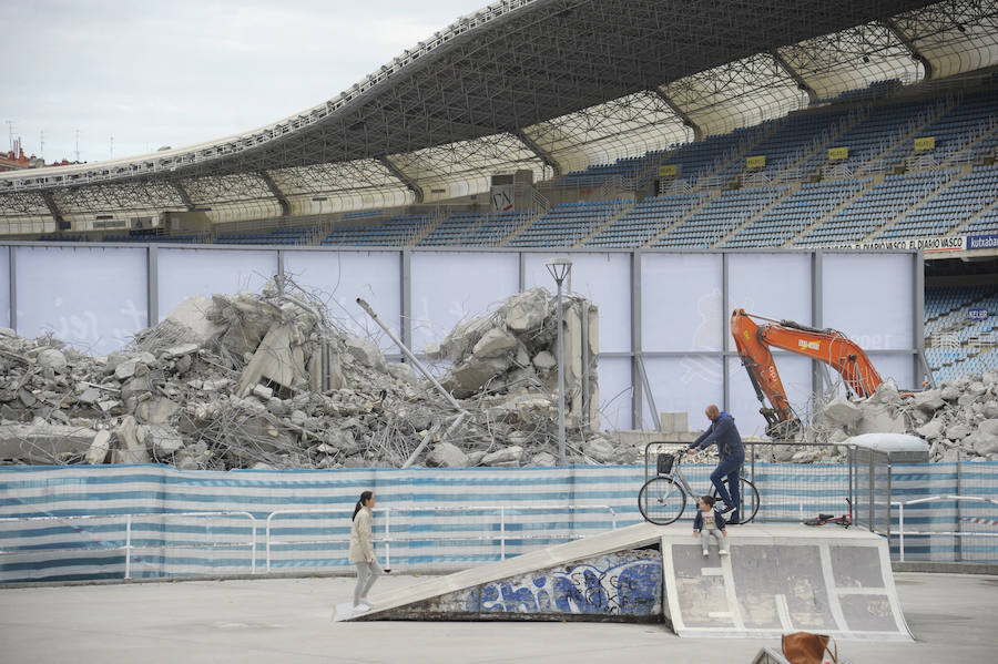 Desaparece la grada sur de Anoeta