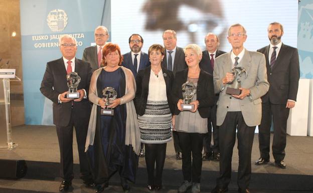 Antxon Garmendia, Juan Félix Palacios, Martín Ceballos y Félix Lascaray, premios Korta 2017