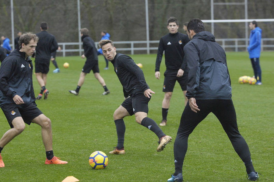 La Real entrena con la mirada puesta en el Celta