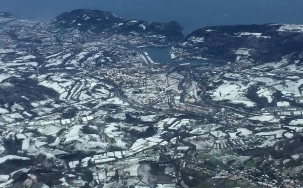 La nevada vista desde el aire