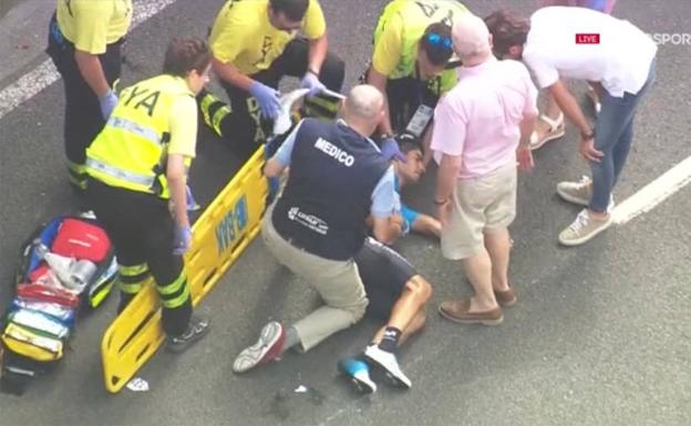 Mikel Landa recibe el alta en Hospital Donostia y es seria duda para la Vuelta
