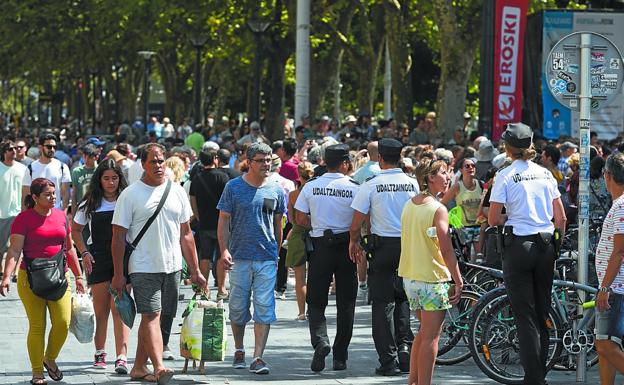 Donostia refuerza el nivel 4 de alerta con mayor presencia policial en fiestas