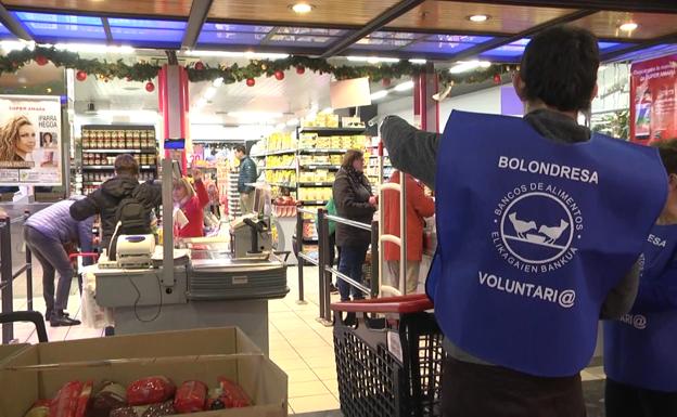 La solidaridad con el Banco de Alimentos llega de toda Gipuzkoa