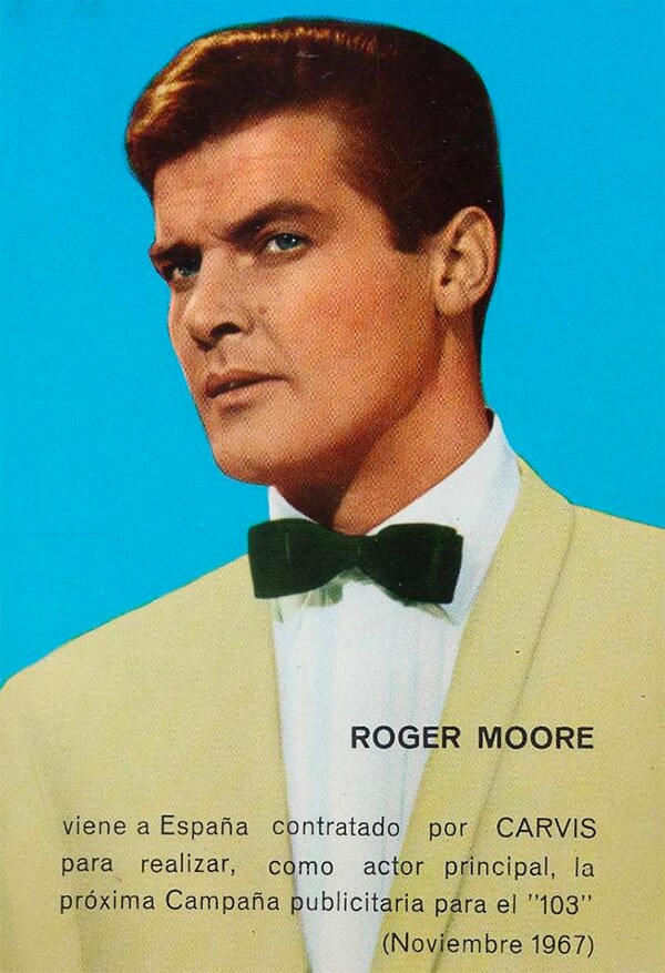 El actor Roger Moore, imagen del Brandy 103 en los años 60