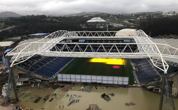 La zona cero del nuevo Anoeta, inundada