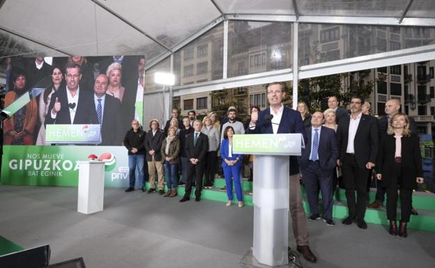 Olano reivindica una Gipuzkoa más fuerte que hace cuatro años y llama a «no parar»