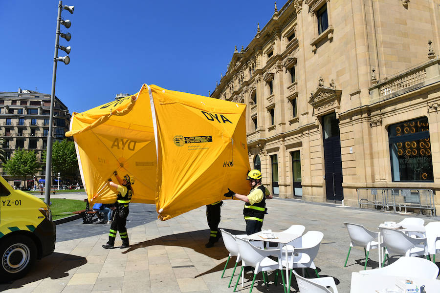 Simulacro de incendio en el Teatro Victoria Eugenia