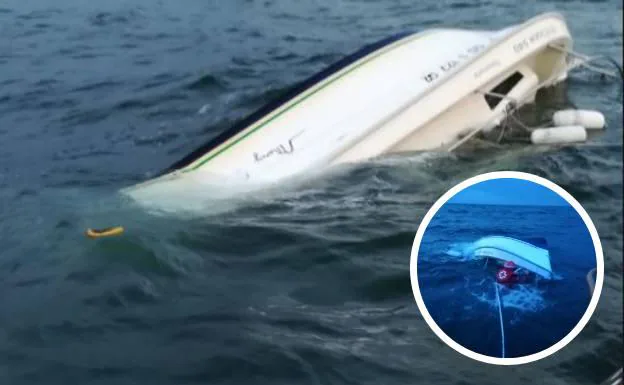 Rescatados tres adultos y seis menores de un barco que naufragó frente a la playa de Hendaia