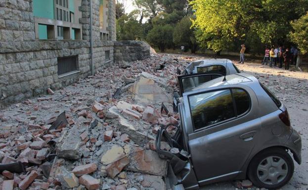 Damage caused by the earthquake in Tirana.