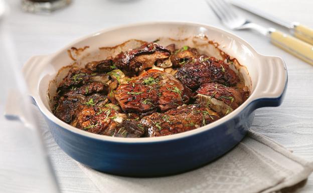 Receta de hongos a la plancha con huevo escalfado de Martín Berasategui