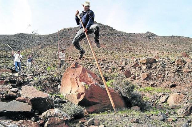 El brinco del pastor canario, técnica ancestral de los ganaderos de las Islas Canarias