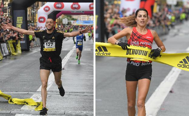 El marroquí Chakib Lachgar y Gema Barrachina sorprenden en la Behobia - San Sebastián 2019