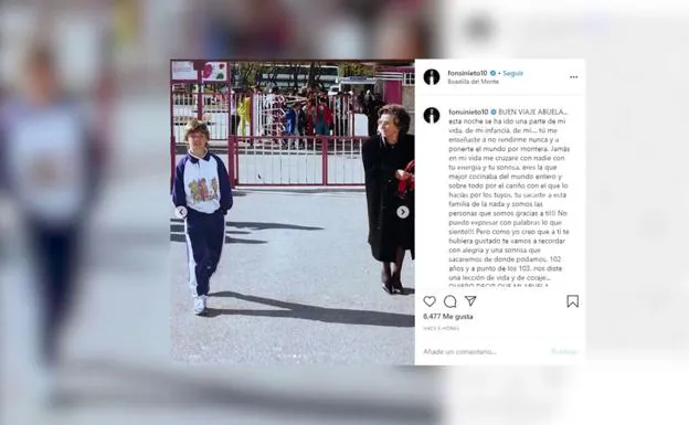 Fonsi Nieto, roto de dolor, confirma la muerte de su abuela