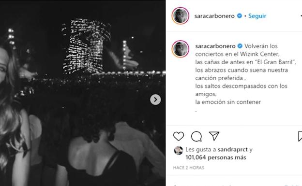 Sara Carbonero rinde homenaje a los conciertos