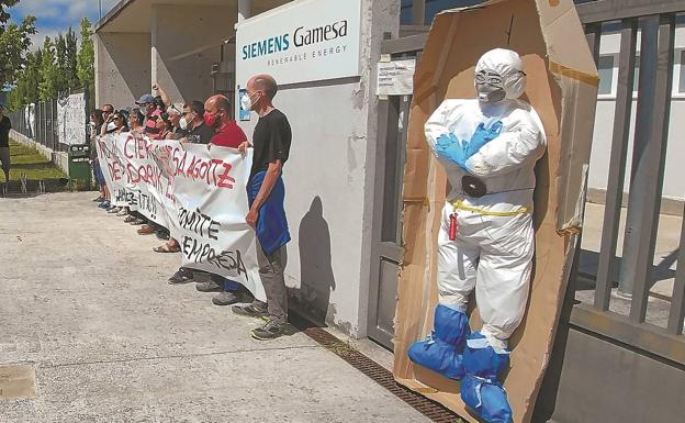 La plantilla de Aoiz advierte a Siemens Gamesa de que plantará cara al cierre