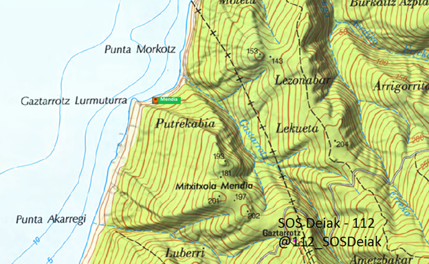 El helicóptero de la Ertzaintza rescata a un hombre en el acantilado de Jaizkibel y a otro en el monte Urbia