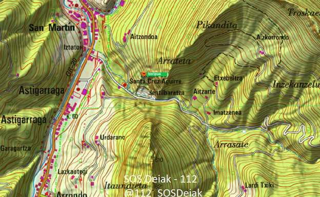 Herido un hombre de 51 años que practicaba escalada en Ataun