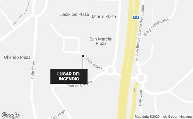 Una persona trasladada con quemaduras al Hospital Donostia tras un incendio en Lasarte- Oria