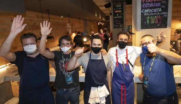 Cinco chefs, en el Topa Donostia