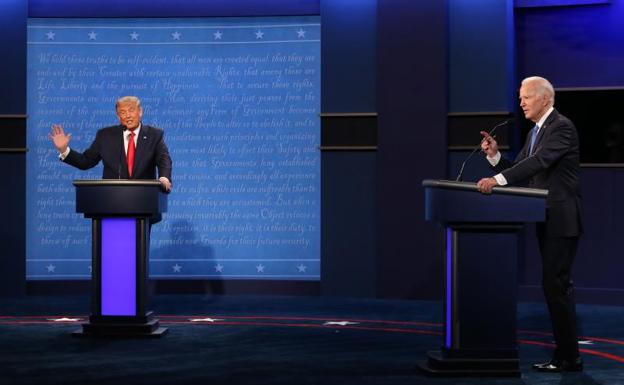 Trump pinta a Biden como un político vacío en el último debate