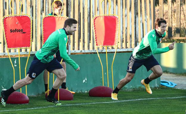 Silva, Oyarzabal y Guridi entrenan con el grupo; Zaldua y Moyá, al margen