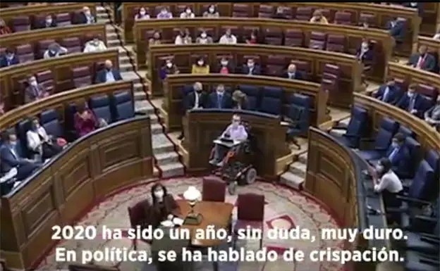 Diputados de PSOE, PP, Podemos, Ciudadanos y Bildu felicitan juntos el nuevo año