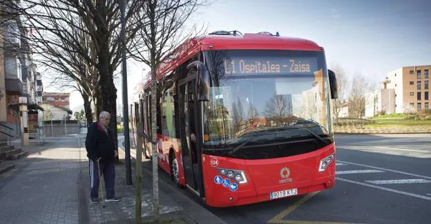 La Línea 1 Zaisa-Hospital ha sido, como en años anteriores, la más utilizada en 2020, con un total de 802.544 viajes contabilizados. / F. DE LA HERA