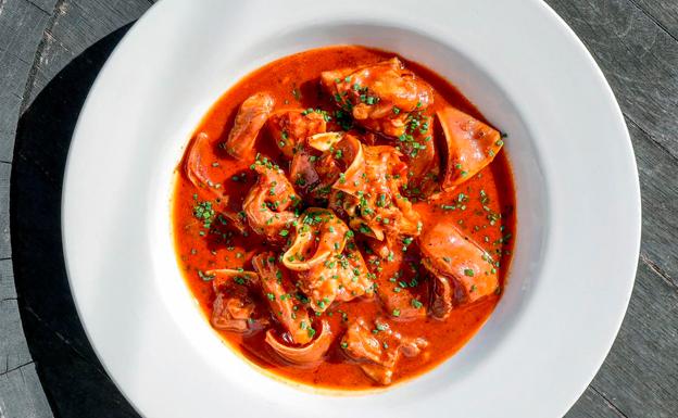 Receta de oreja de cerdo guisada del Restaurante Arraunlari Berri