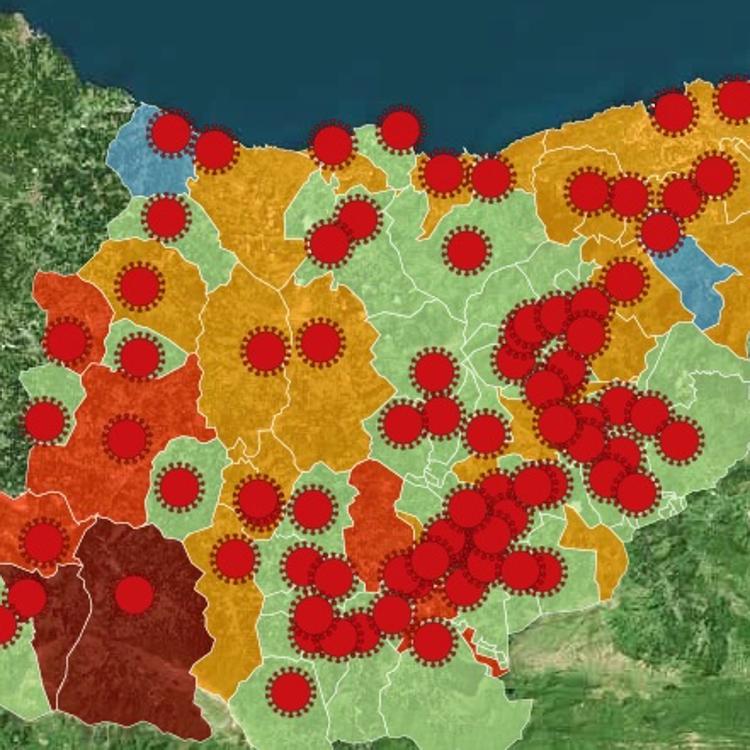 Donostia reduce su tasa hasta los 100 casos, mientras Aretxabaleta se adentra en zona roja