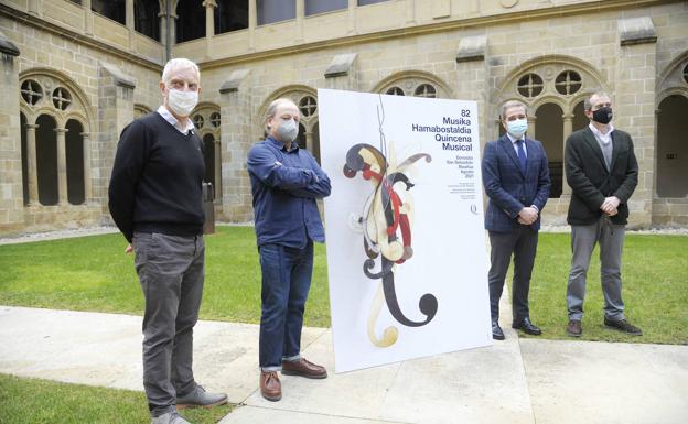 Ibon Aranberri crea una 'nota musical' con plantillas de luthier para el cartel de la Quincena Musical