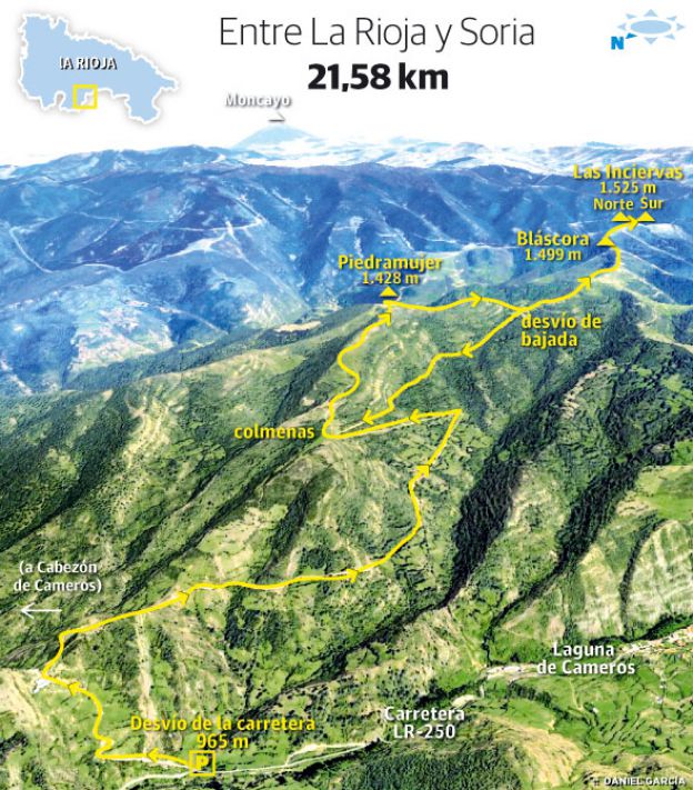 Inciervas, Las (1.525 m.), Bláscora (1.499 m.) y Piedramujer (1.427 m.)